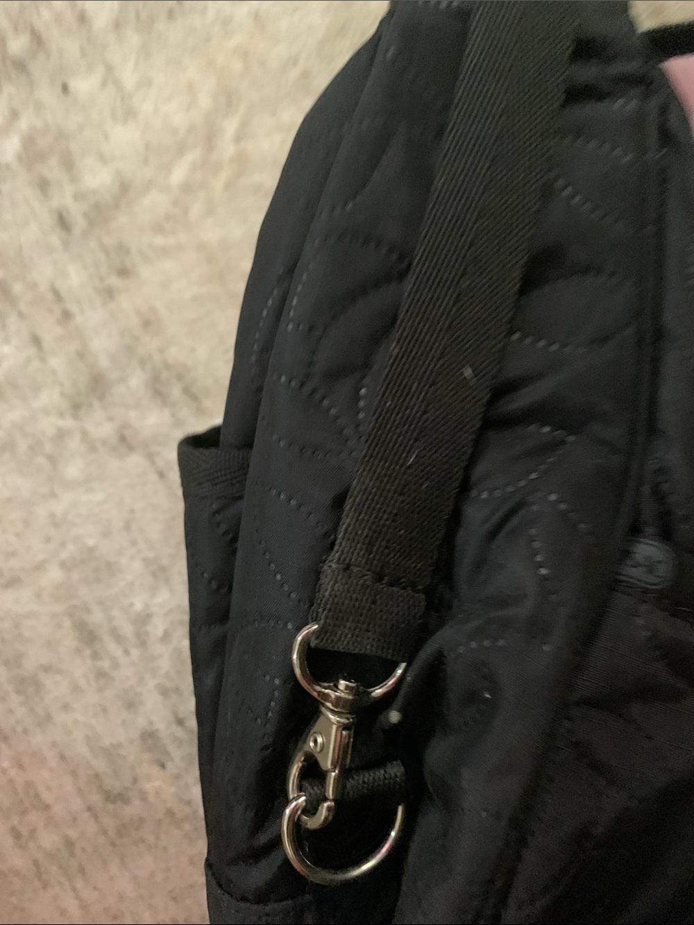 Lesportsac Black Quilted Shoulder Diaper Bag with Matching Pouch/ Changing Pad - Picture 10 of 12